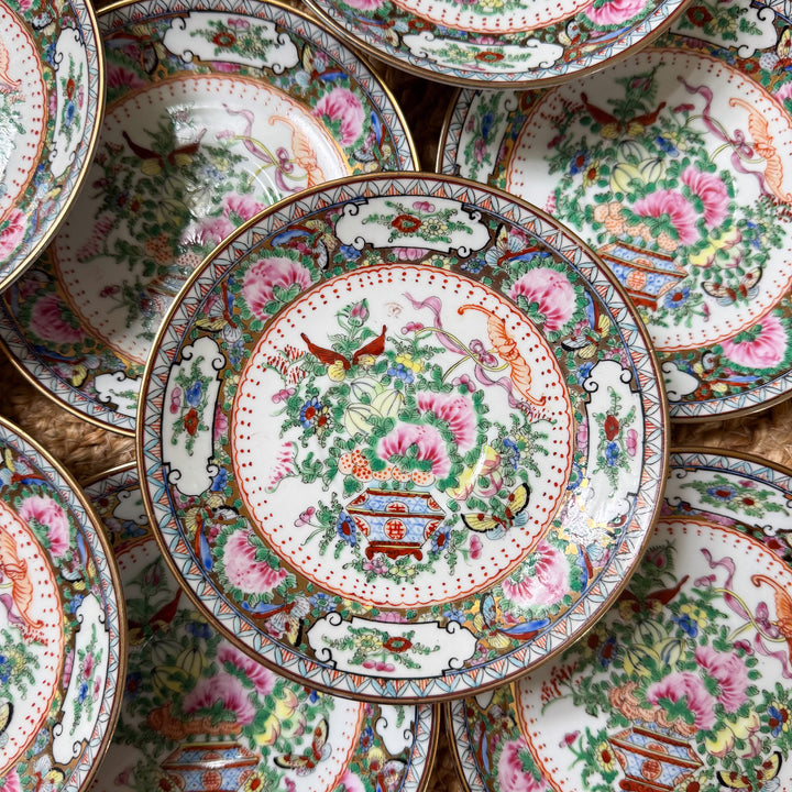 Vintage Famille Rose Saucers