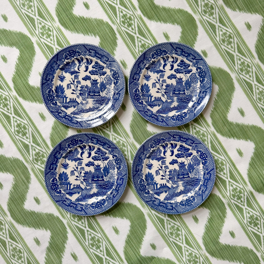 Set of Four Japan Blue Willow Bread and Butter Plates