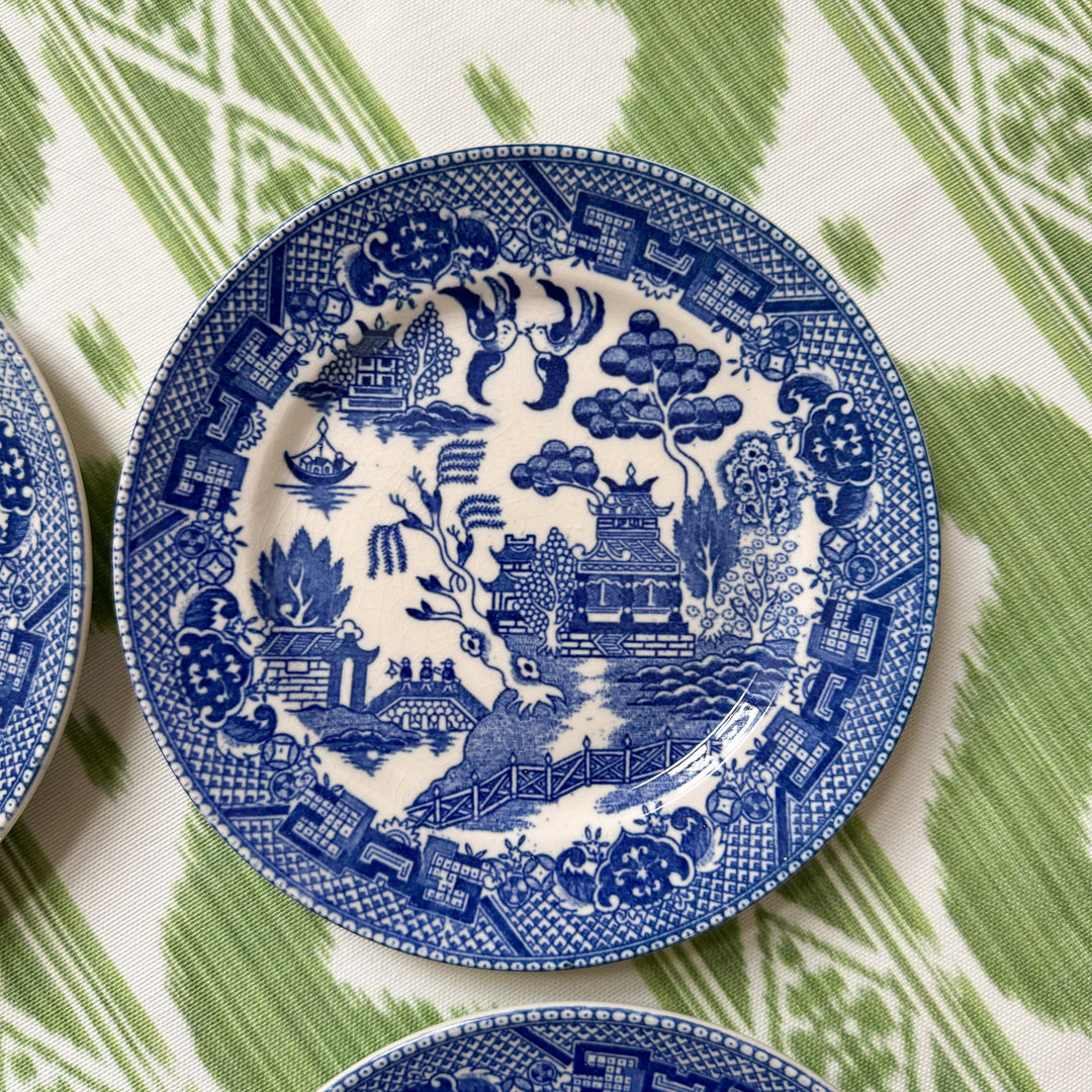 Set of Four Japan Blue Willow Bread and Butter Plates