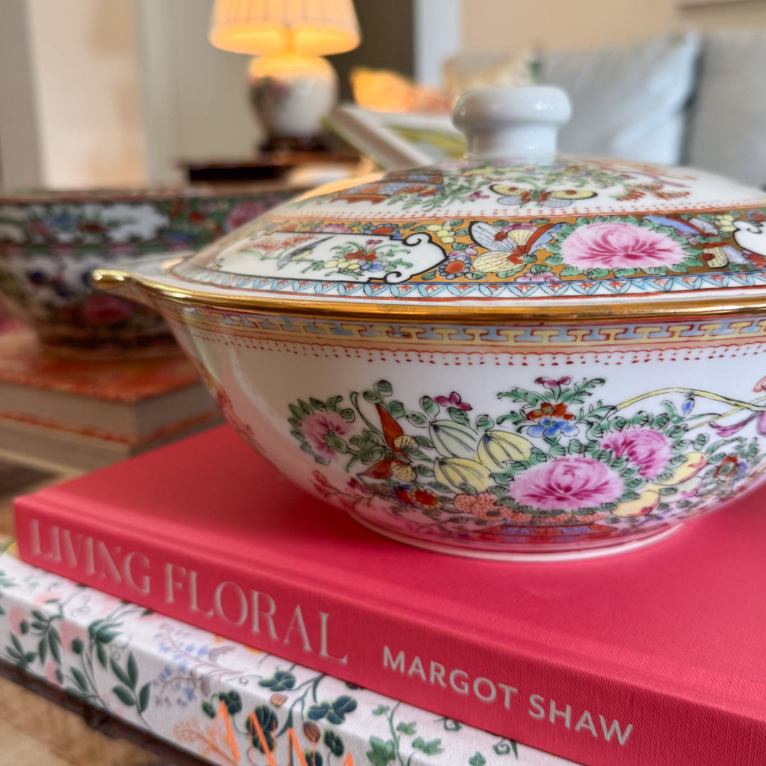 Vintage Famille Rose Lidded Dish