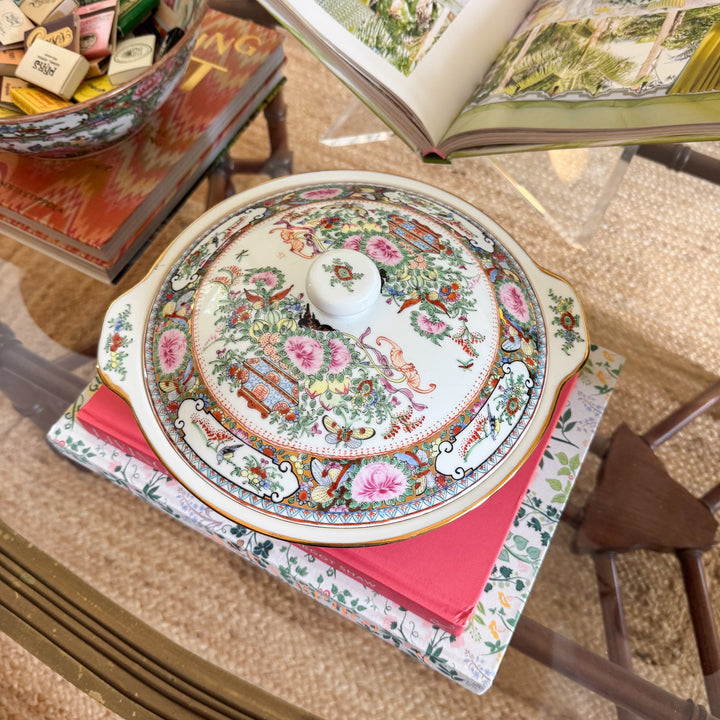 Vintage Famille Rose Lidded Dish