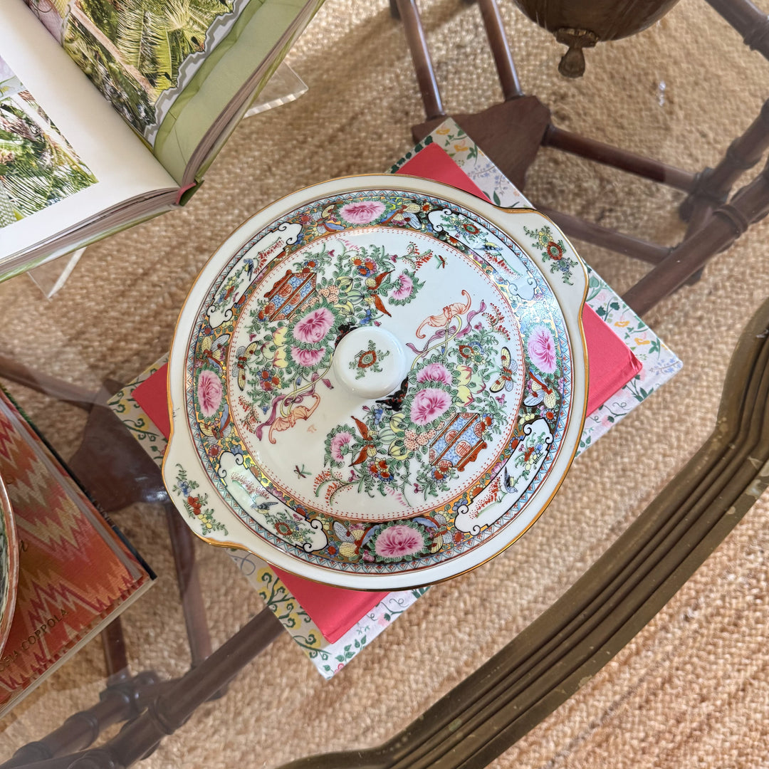 Vintage Famille Rose Lidded Dish
