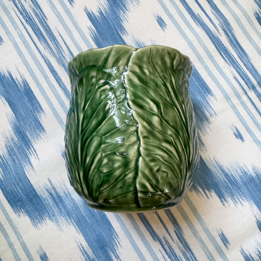 Vintage Bordallo Pinheiro Cabbage Green Utensil Holder
