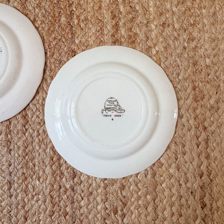 Vintage Pair of Copeland Spode 'The Hunt' Scalloped Bread and Butter Plates