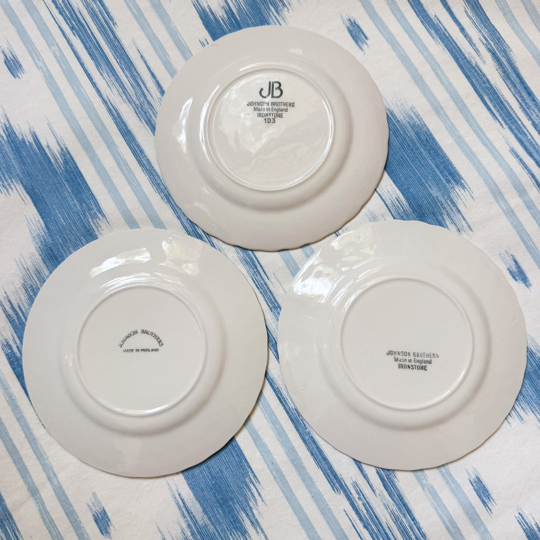 Vintage Trio of Johnson Brothers Regency Bread and Butter Plates
