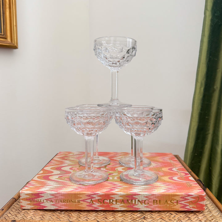 Set of Vintage Fostoria American Clear Champagne Glasses
