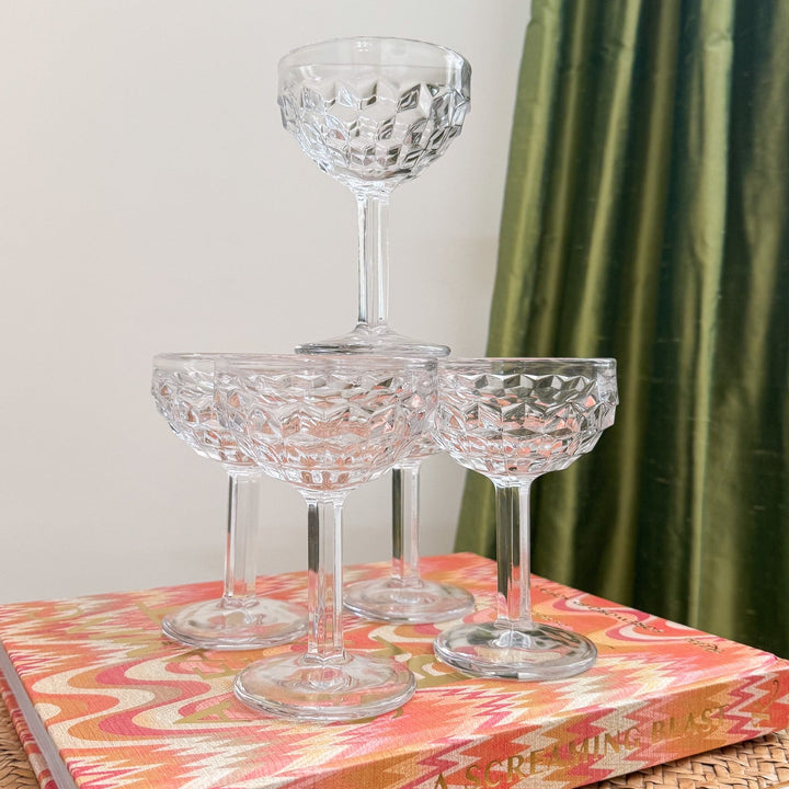 Set of Vintage Fostoria American Clear Champagne Glasses