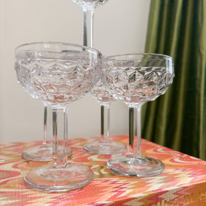 Set of Vintage Fostoria American Clear Champagne Glasses