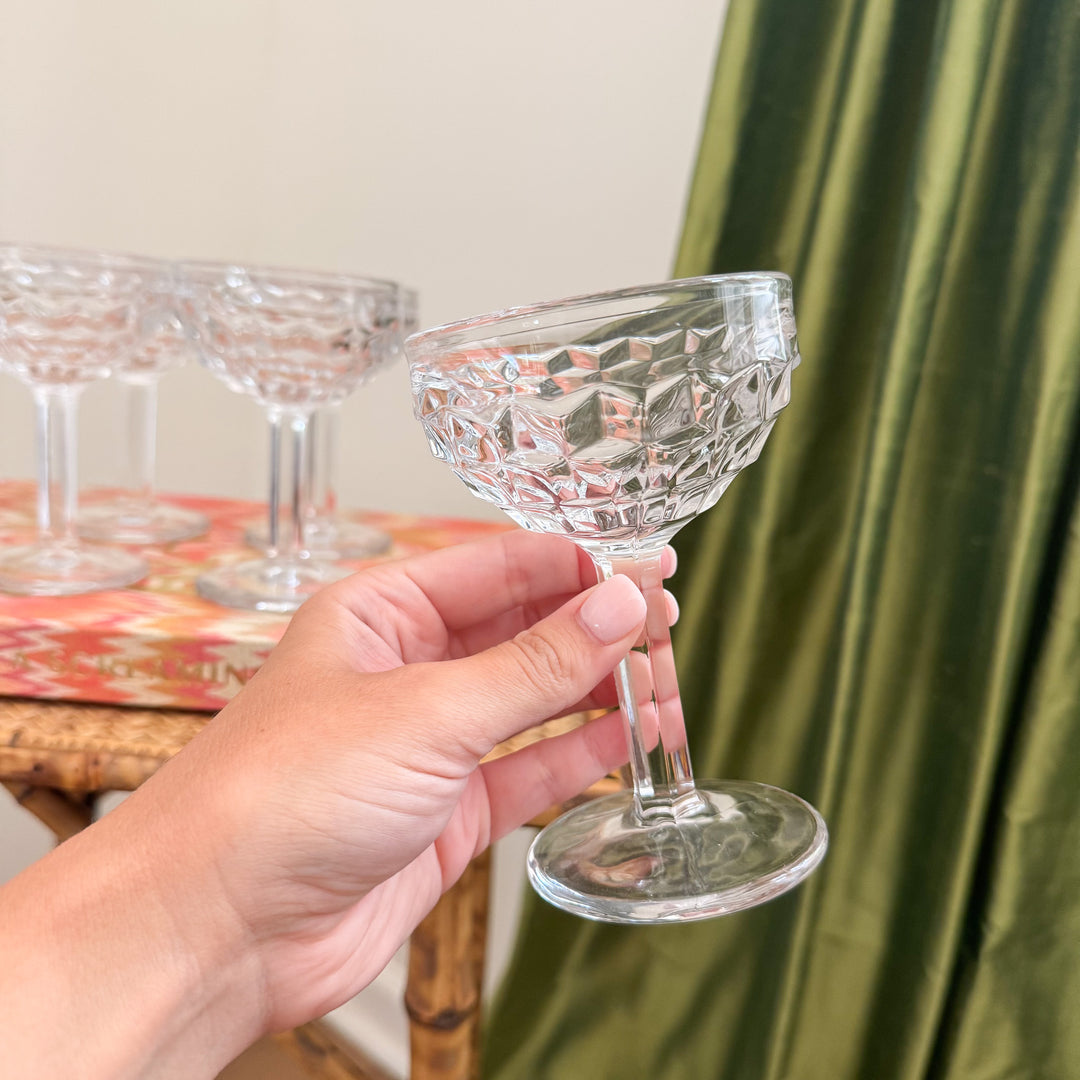 Set of Vintage Fostoria American Clear Champagne Glasses
