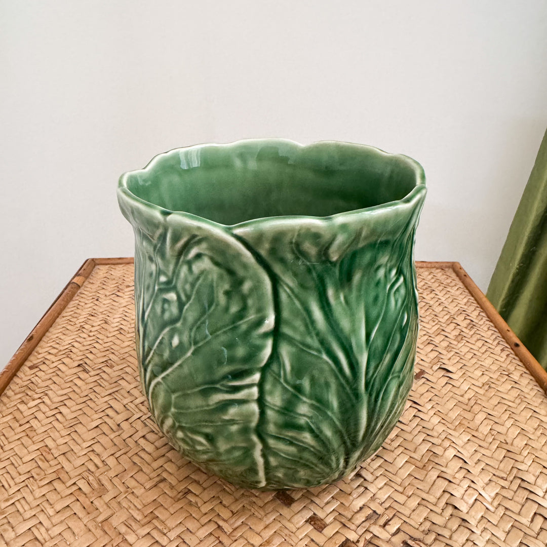 Vintage Bordallo Pinheiro Cabbage Green Utensil Holder