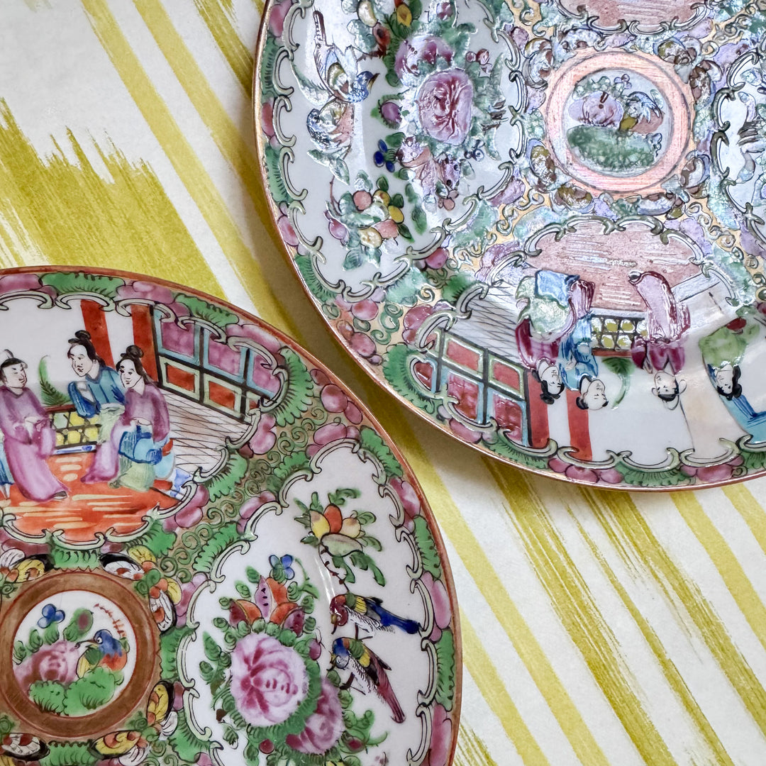 Pair of Rose Medallion Plates