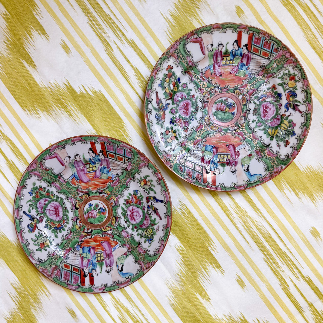Pair of Rose Medallion Plates