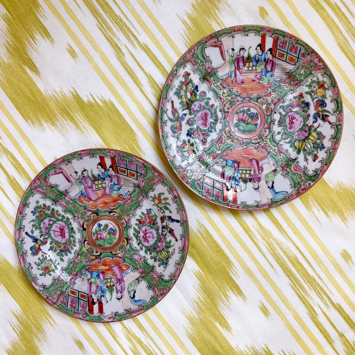 Pair of Rose Medallion Plates