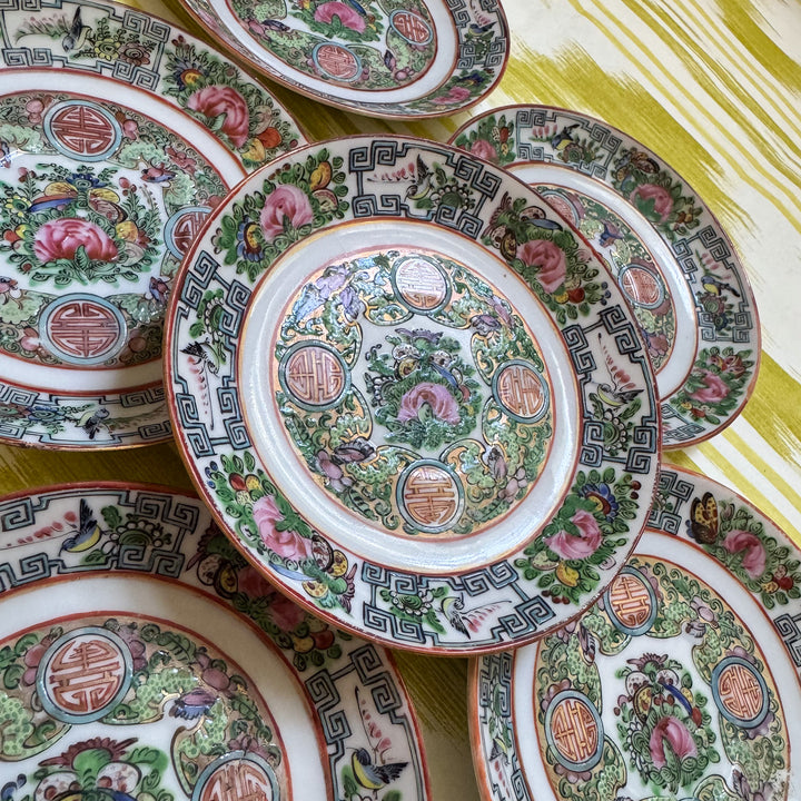 Antique Rose Canton Saucers