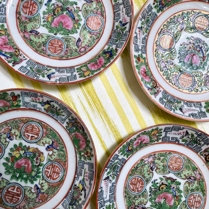 Antique Rose Canton Saucers