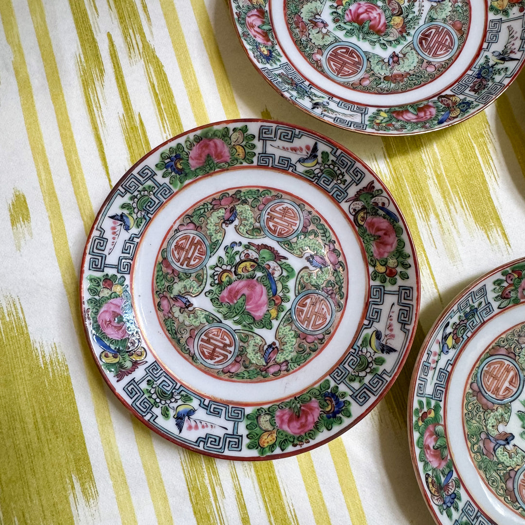 Antique Rose Canton Saucers