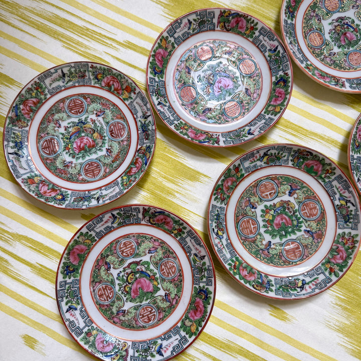 Antique Rose Canton Saucers