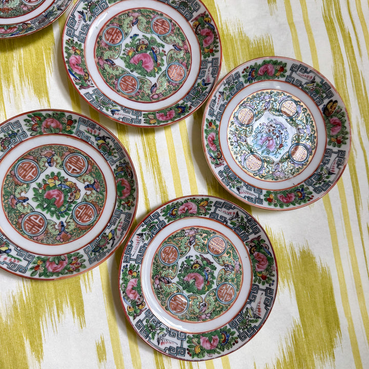 Antique Rose Canton Saucers