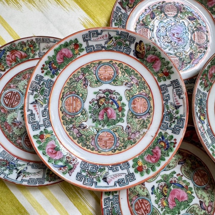 Antique Rose Canton Saucers