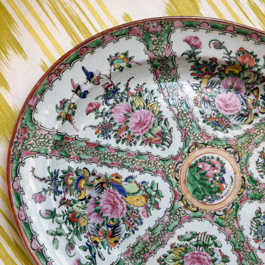 XL Antique Rose Canton Platter