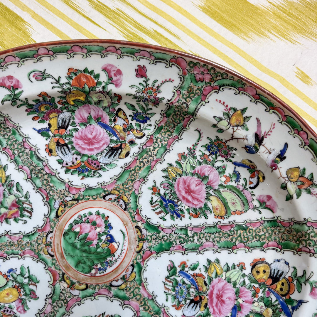 XL Antique Rose Canton Platter