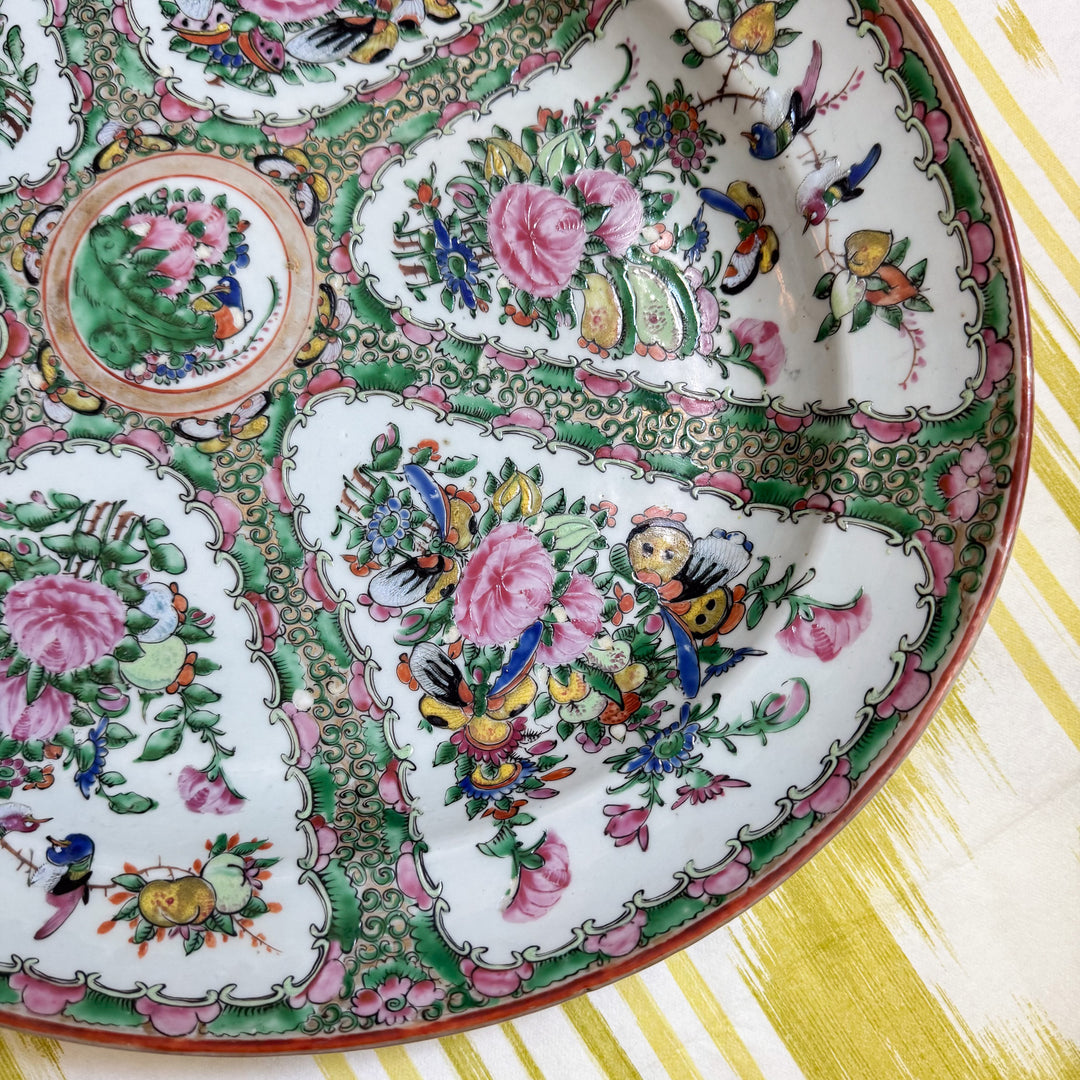 XL Antique Rose Canton Platter