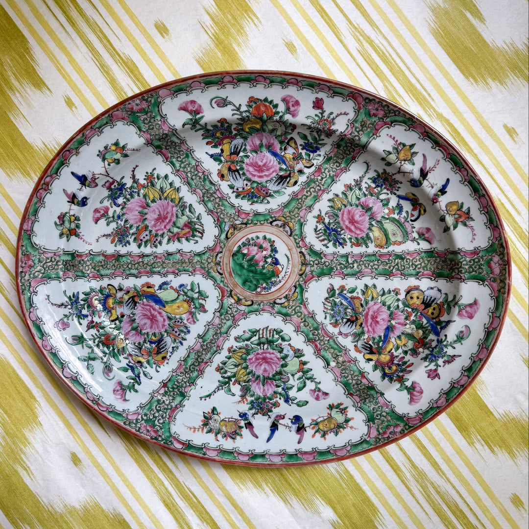 XL Antique Rose Canton Platter