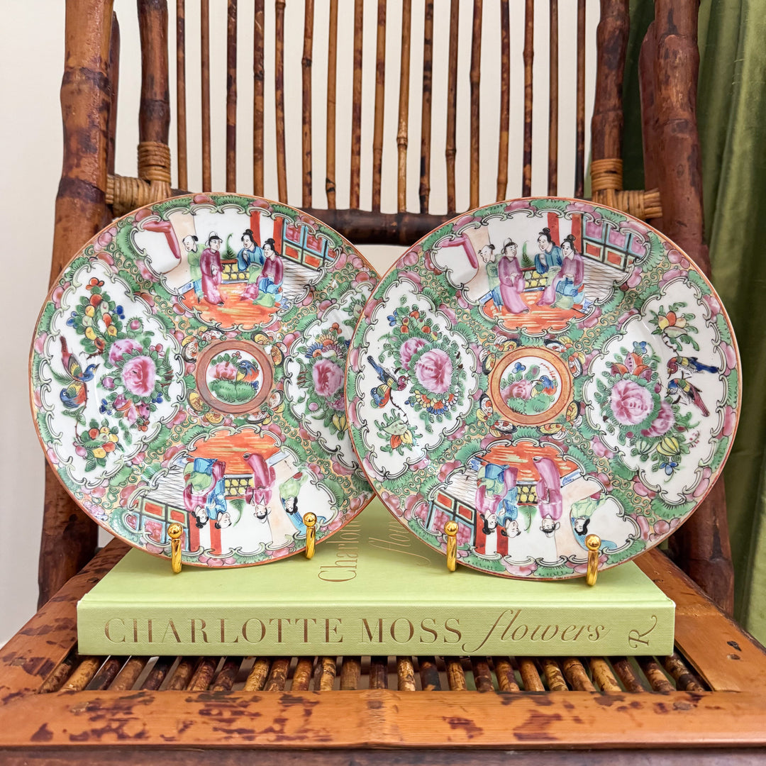 Pair of Rose Medallion Plates