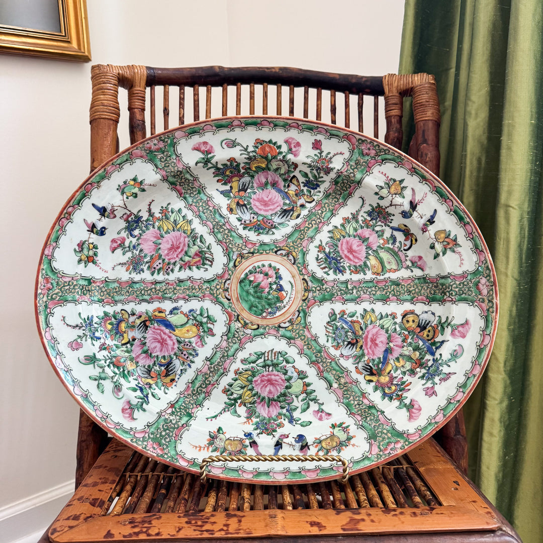XL Antique Rose Canton Platter