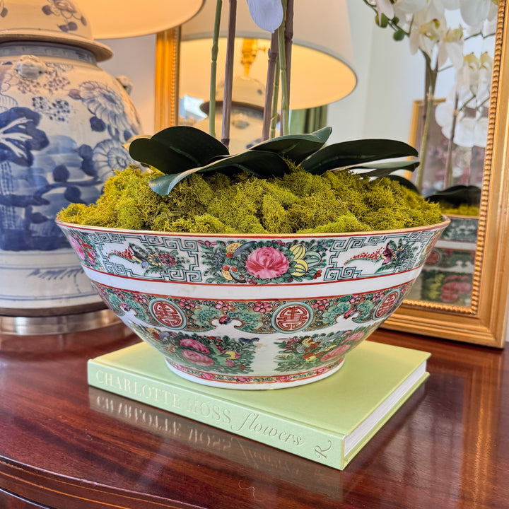 Vintage Extra Large Rose Canton Punch Bowl