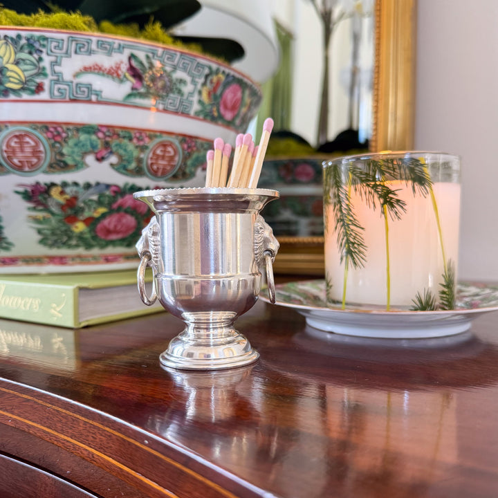 Mini Vintage Silverplate Urn with Lion Handles