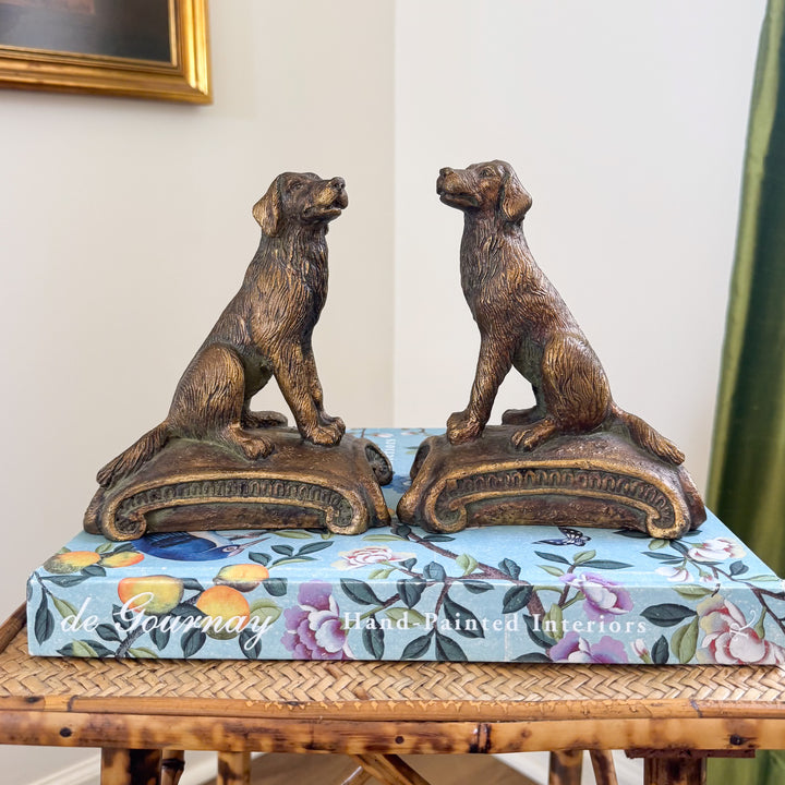 Vintage Retriever Resin Bookends