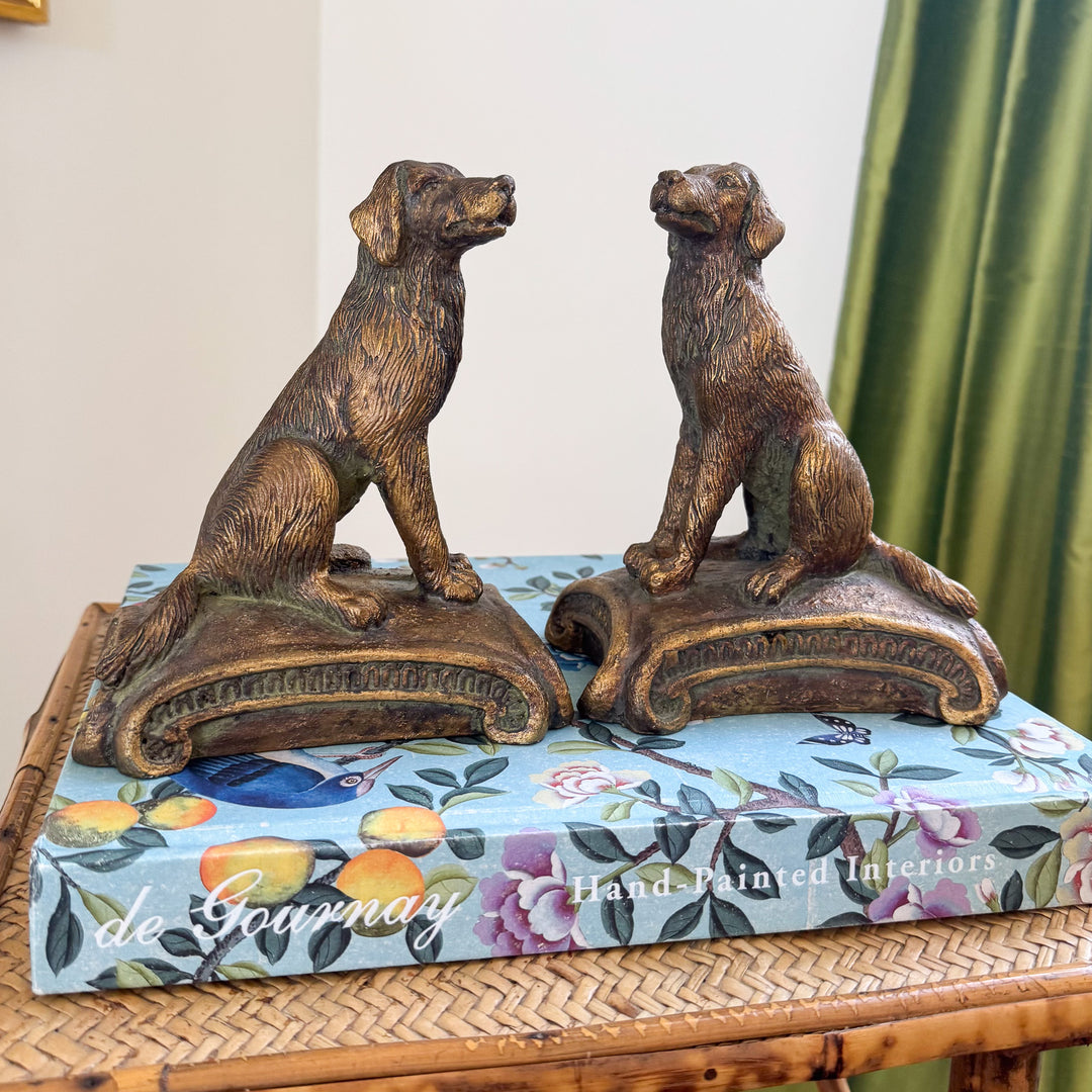 Vintage Retriever Resin Bookends