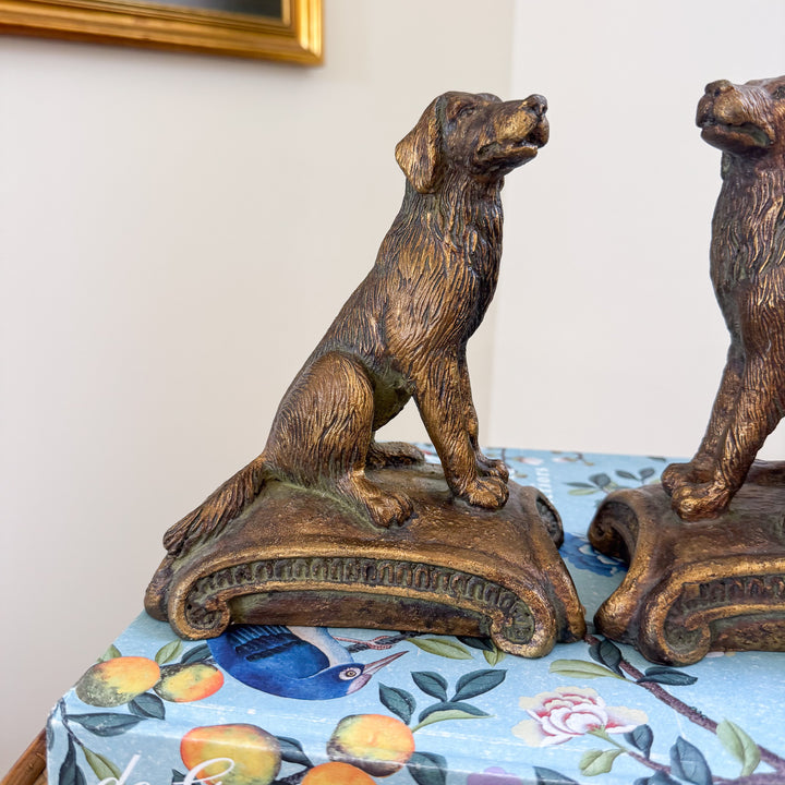 Vintage Retriever Resin Bookends