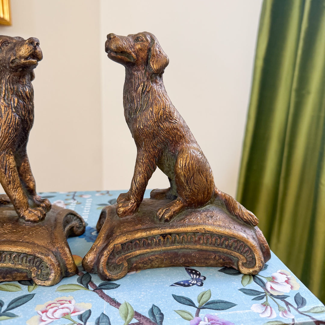 Vintage Retriever Resin Bookends