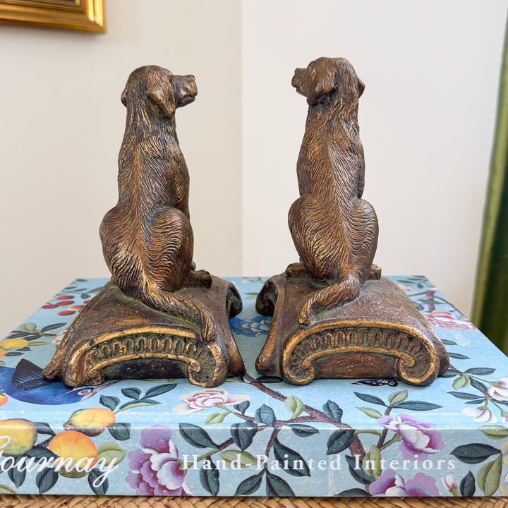 Vintage Retriever Resin Bookends
