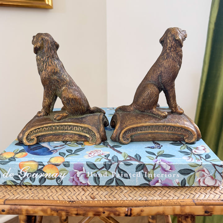 Vintage Retriever Resin Bookends