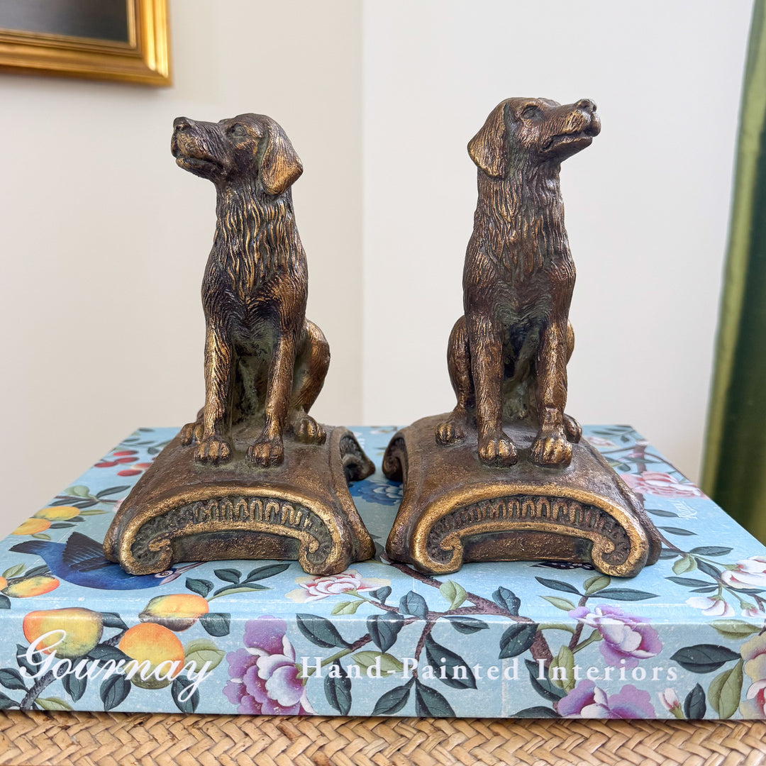 Vintage Retriever Resin Bookends