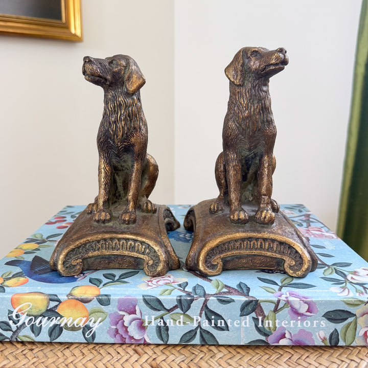 Vintage Retriever Resin Bookends
