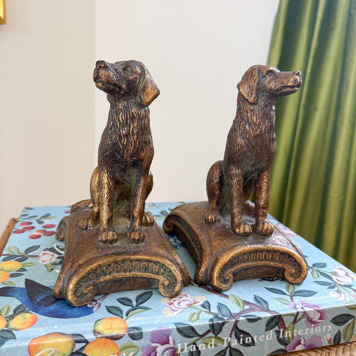Vintage Retriever Resin Bookends