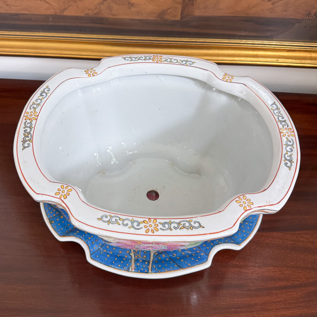 Vintage Large Tobacco Leaf Planter and Matching Tray