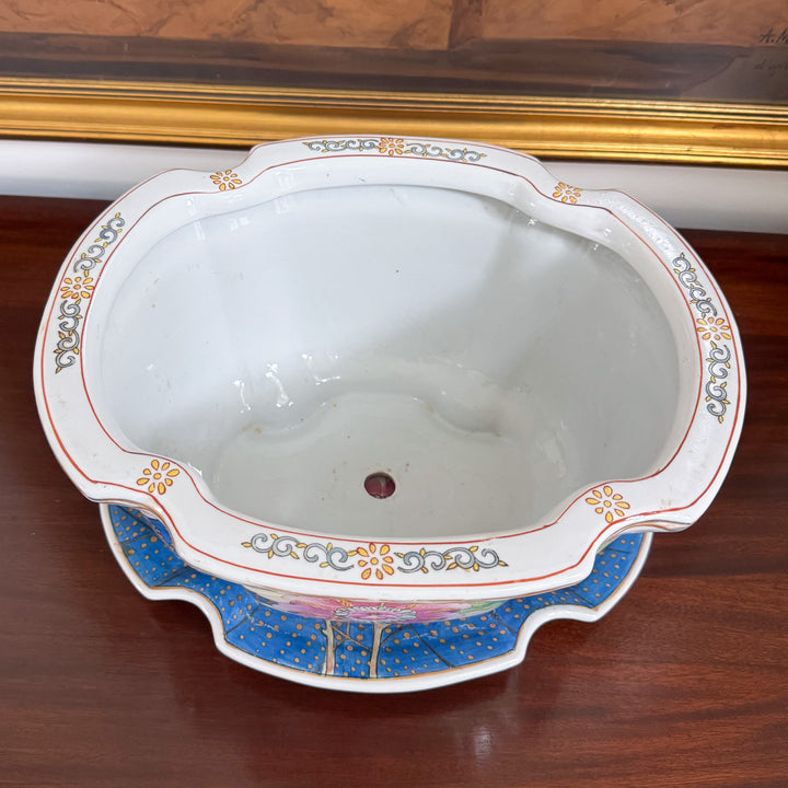 Vintage Large Tobacco Leaf Planter and Matching Tray