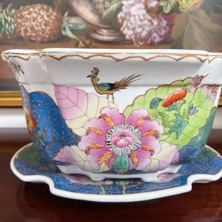 Vintage Large Tobacco Leaf Planter and Matching Tray