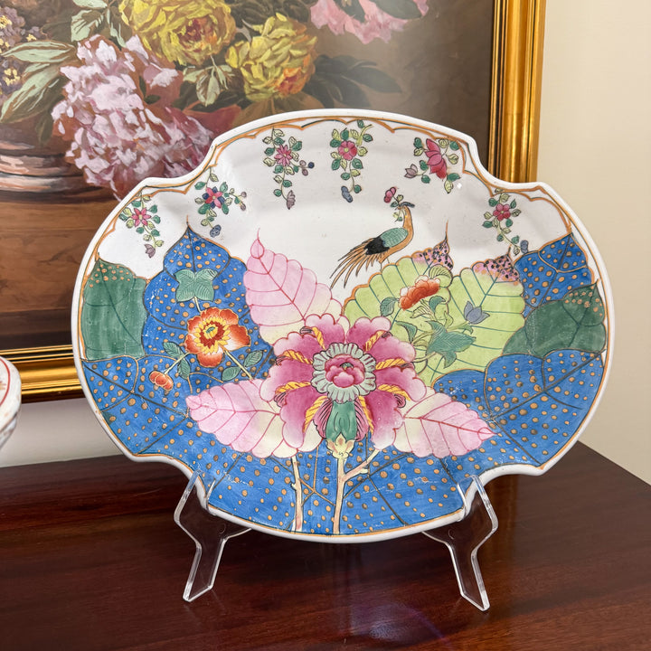 Vintage Large Tobacco Leaf Planter and Matching Tray
