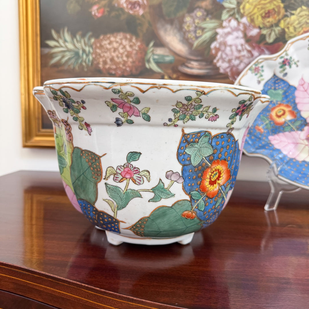 Vintage Large Tobacco Leaf Planter and Matching Tray