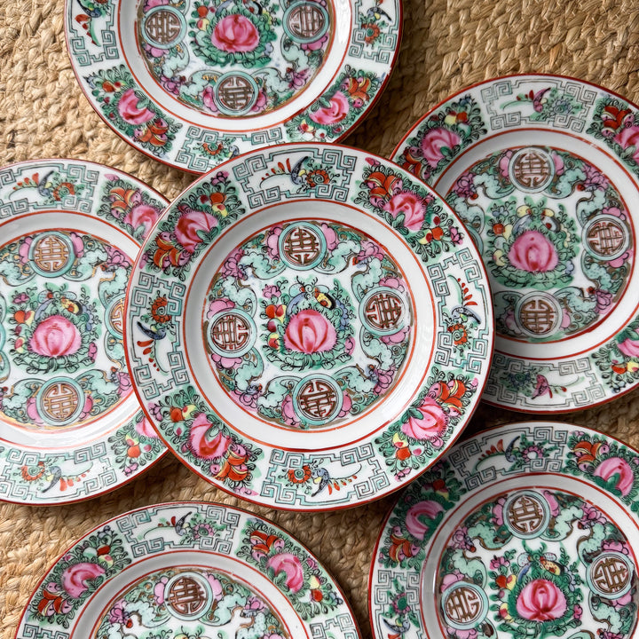 Vintage Rose Canton 6.25" Plates - Sold in Pairs