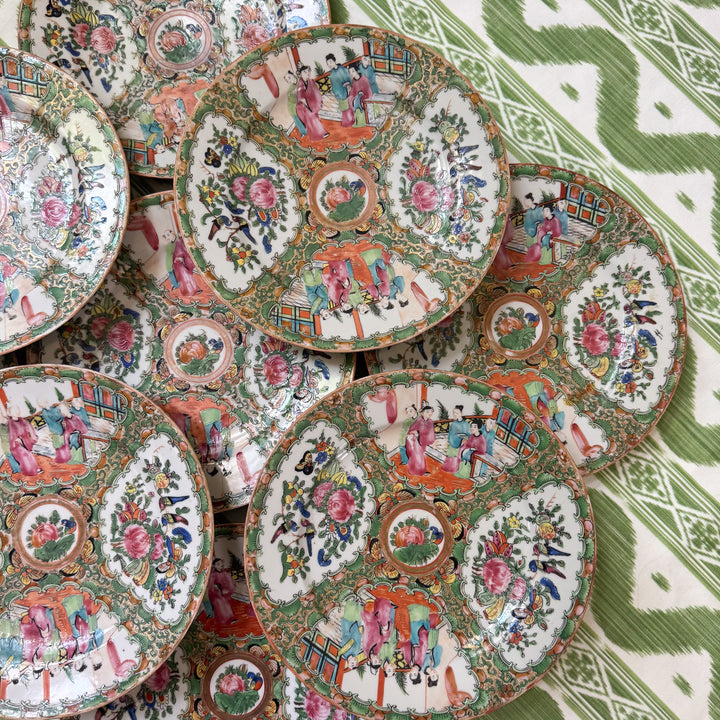 Antique 9.5" Rose Medallion Plates 