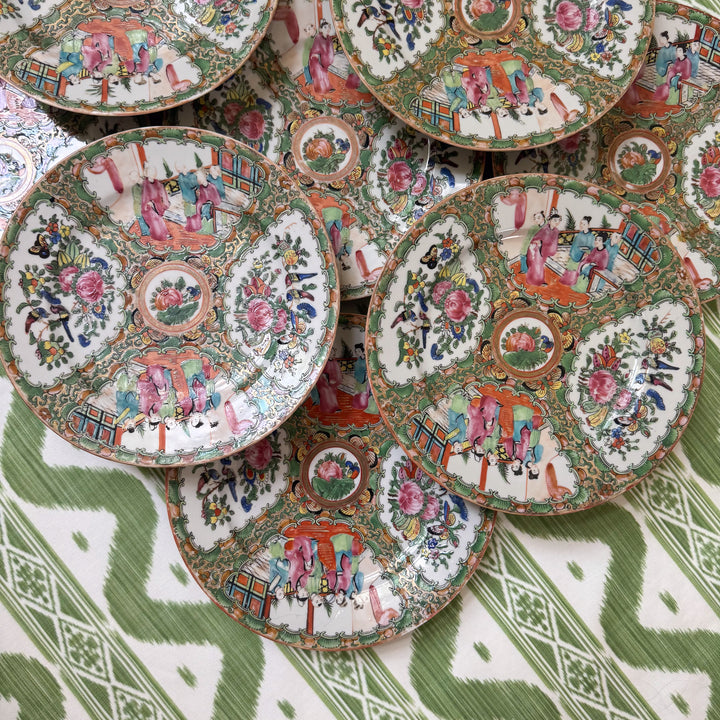 Antique 9.5" Rose Medallion Plates 