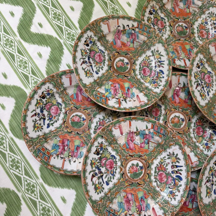 Antique 9.5" Rose Medallion Plates 