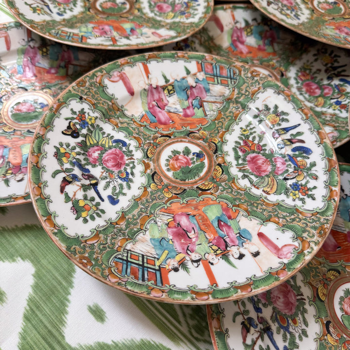 Antique 9.5" Rose Medallion Plates 